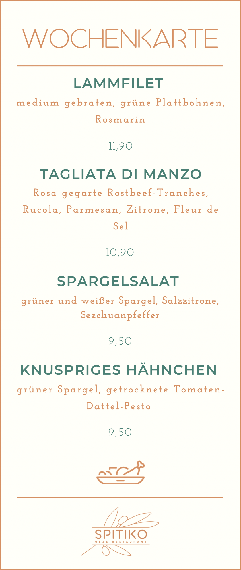 Aktuelle Wochenkarte